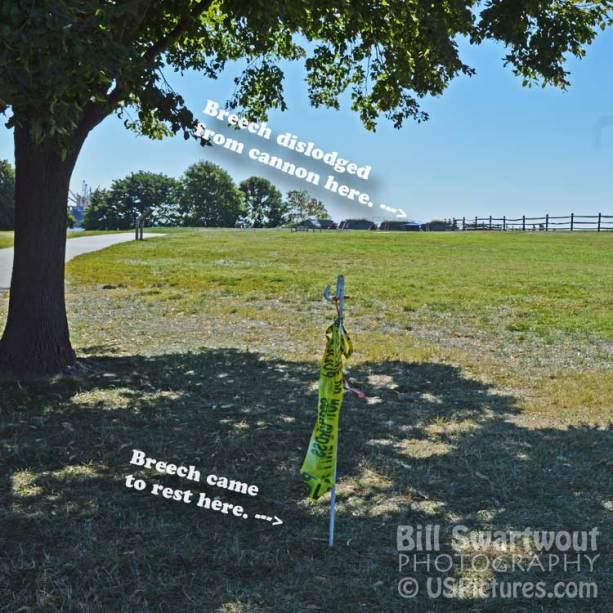 Final resting plac of dislodged breech at Fort McHenry