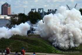 Canon salvo smoke at Fort McHenry