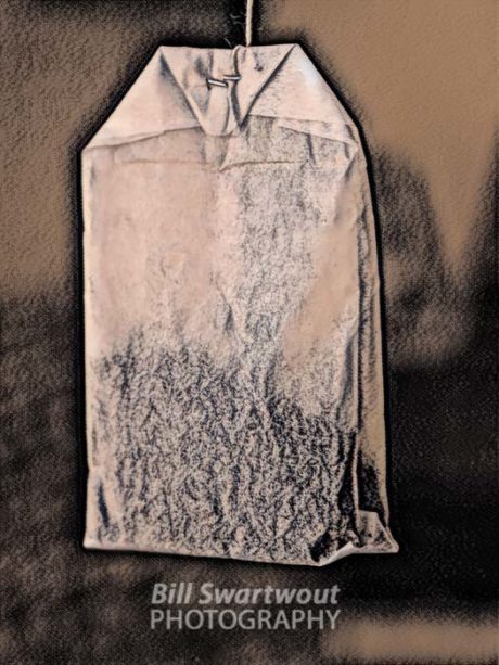 Tea Bag as a Charcoal Sketch