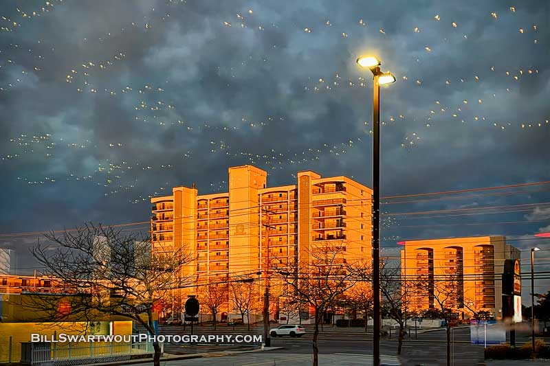 Excalibur Condominium in an Ocean City Sunset