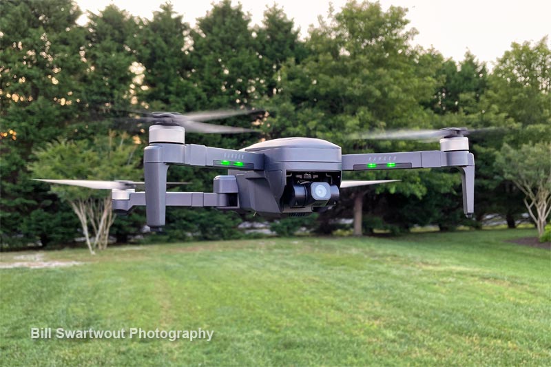EXO X-7 Ranger Drone in a backyard hover.