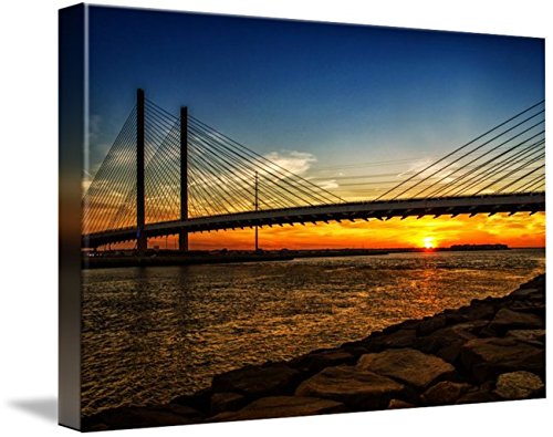 Indian River Inlet Bridge at Sunset Printed on Canvas