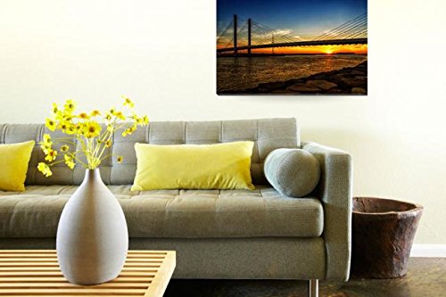 Indian River Bridge at Sunset Wall Art in Room Setting