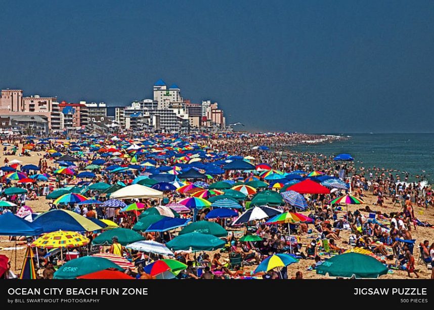 Jigsaw Puzzle of a Crowded Beach at Ocean City, Maryland