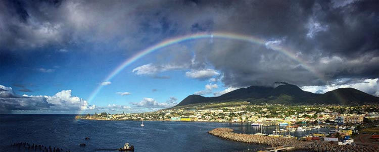 Rainbow Panorama Olivees Mountain St. Kitts