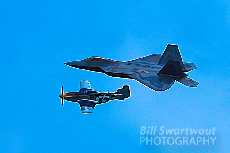 Mustang and Raptor Military Aircraft Expressionism