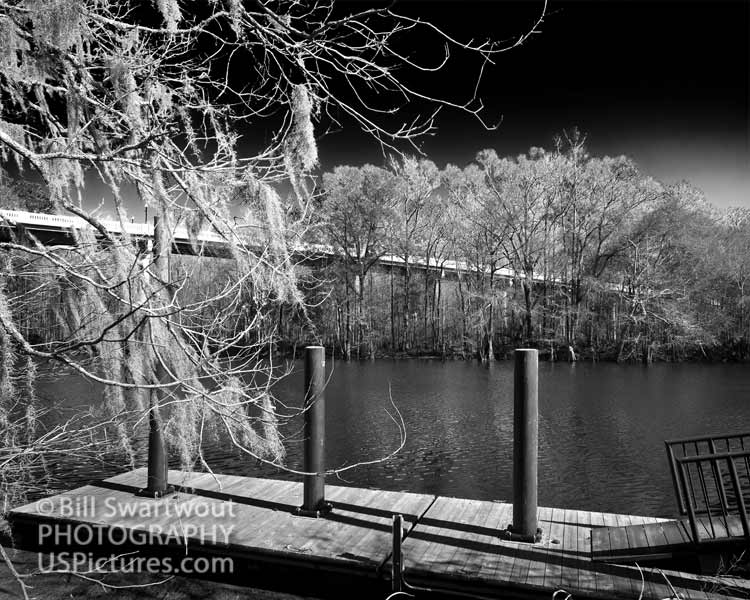 Historic Waccamaw River Bridge in Black and White